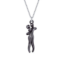 Necklace : Hartelijke Charm Ketting Dames - Warmte Verbinding Genegenheid - Zilver in Zwart van Pantino