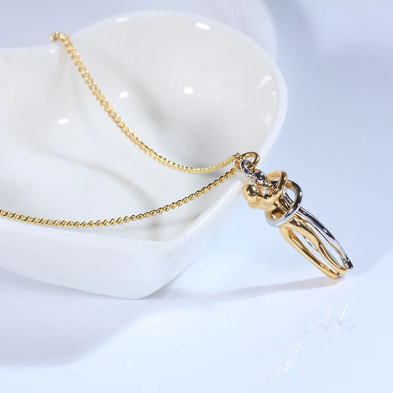 Necklace : Hartelijke Charm Ketting Dames - Warmte Verbinding Genegenheid - Zilver in van Pantino