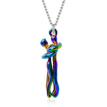 Necklace : Hartelijke Charm Ketting Dames - Warmte Verbinding Genegenheid - Zilver in Regenboog van Pantino