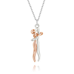 Necklace : Hartelijke Charm Ketting Dames - Warmte Verbinding Genegenheid - Zilver in Roségoud Zilver van Pantino