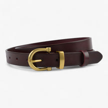 Belt : Leren Riem - Perfect voor Casual en Formele Kleding - Donkerbruin in Bourgondisch 105cm van Pantino