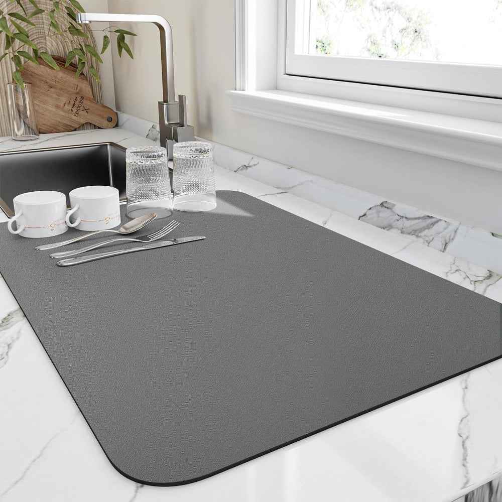 Kitchen Mats : Afwasmat Diatomeeënaarde Sneldrogend Absorberend - 5 Kleuren Zwart Blauw Grijs Wit Groen Small Medium Large in van Casa & Beyond