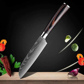 home & garden : Damascus Japanse Messenset RVS - 2-delig: 8 Inch Broodmes & Koksmes in 5” HOBBYMES van Pantino