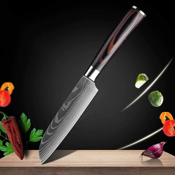 home & garden : Damascus Japanse Messenset RVS - 2-delig: 8 Inch Broodmes & Koksmes in 5” HOBBYMES van Pantino