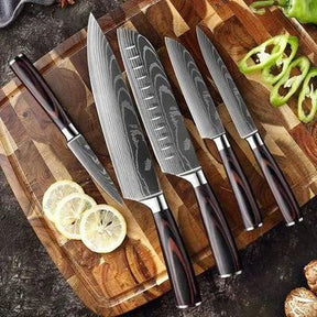 home & garden : Damascus Japanse Messenset RVS - 2-delig: 8 Inch Broodmes & Koksmes in van Pantino