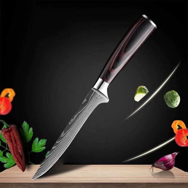 home & garden : Damascus Japanse Messenset RVS - 2-delig: 8 Inch Broodmes & Koksmes in 6” FILEERMES van Pantino
