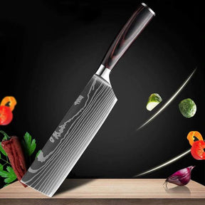 home & garden : Damascus Japanse Messenset RVS - 2-delig: 8 Inch Broodmes & Koksmes in 7” HAKMES van Pantino