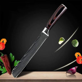 home & garden : Damascus Japanse Messenset RVS - 2-delig: 8 Inch Broodmes & Koksmes in 8” BROODMESSEN van Pantino