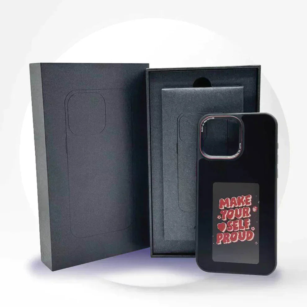 Phone Case : Telefoonhoesje Zwart - Canvas Cover Stijlvol Design - Canvas in van Pantino