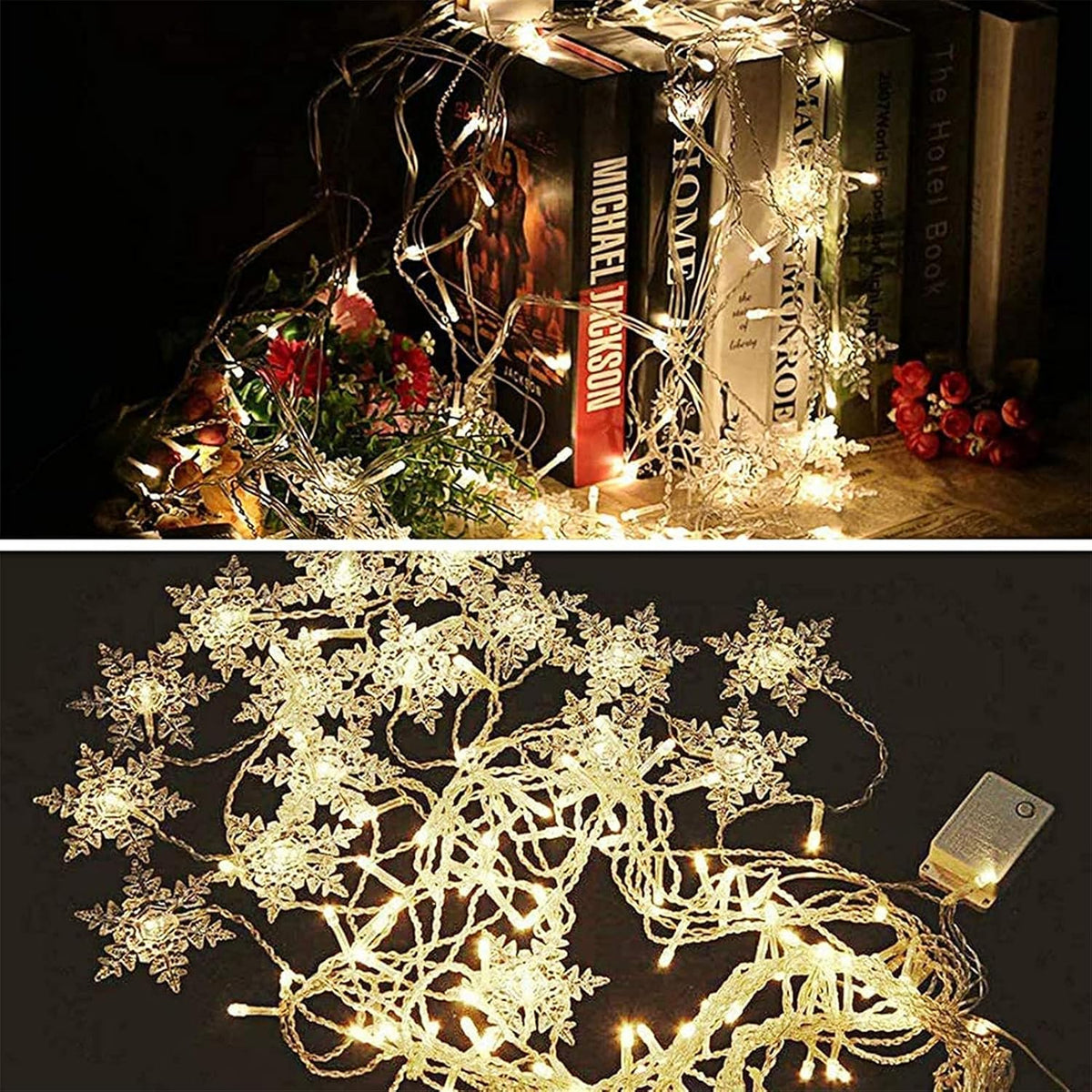 LED Sneeuwvlok Lichtgordijn – Kerstverlichting met 8 Lichtstanden