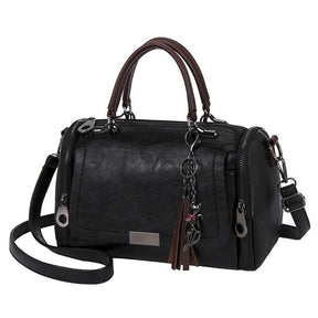 Tassen : Vintage Schoudertas Dames Groen - Retro Stijl in Zwart 27*14*17cm van Pantino