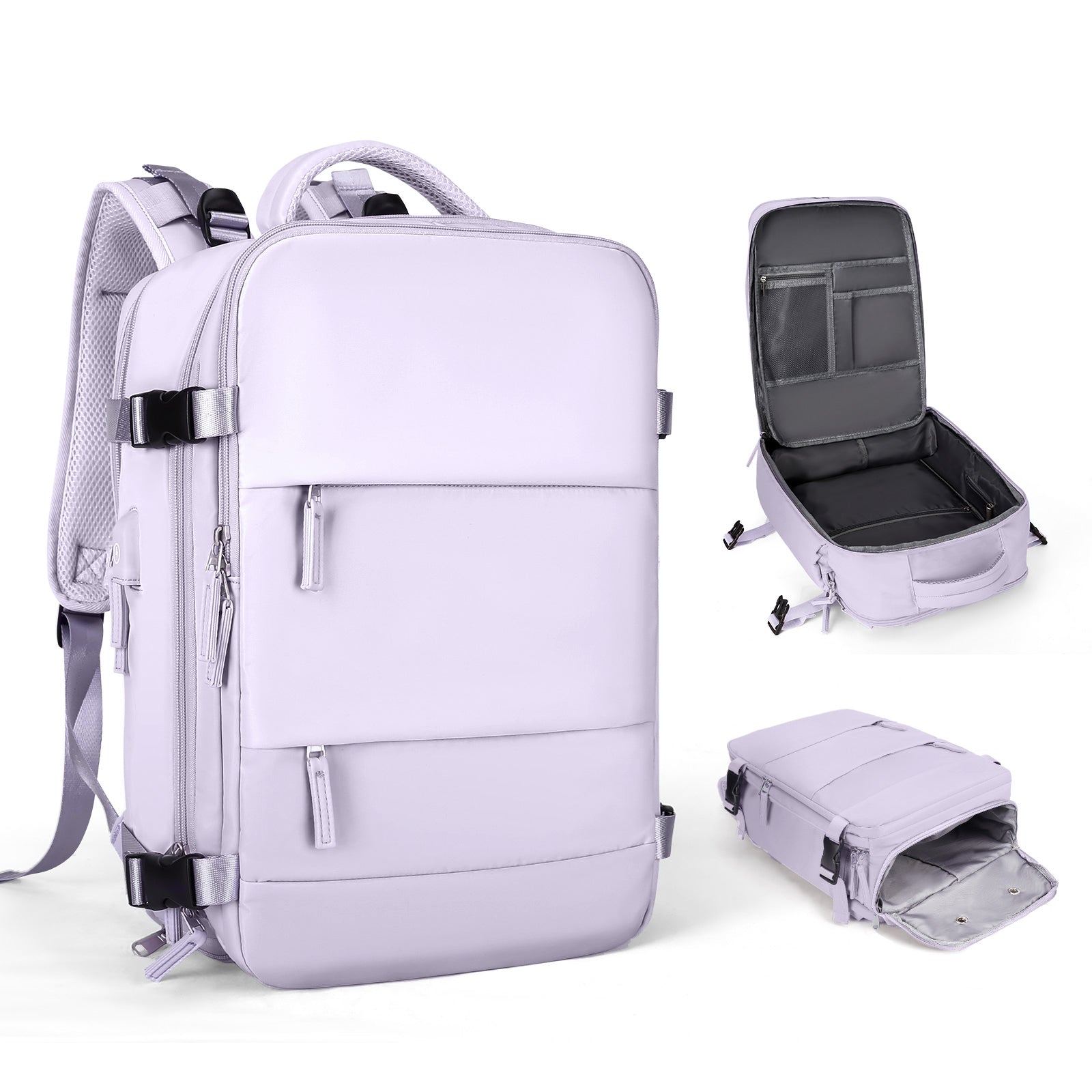 bags : Multifunctionele Reisrugzak - Laptop Waterdicht Outdoor - Nylon in Paars van Pantino