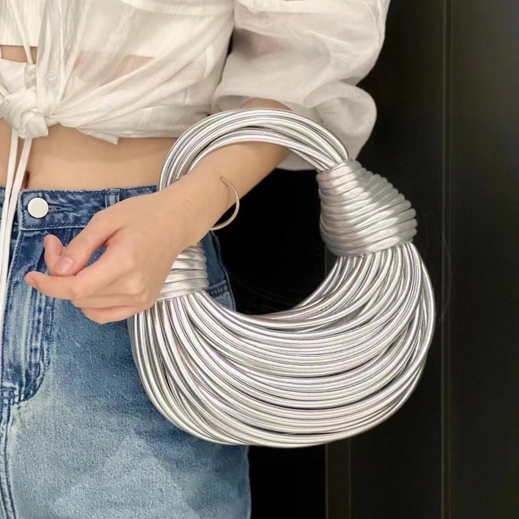 bags : Elegante Handtas Dames Goud - Stijlvolle Avondtas Mesh - Metaal in van Pantino