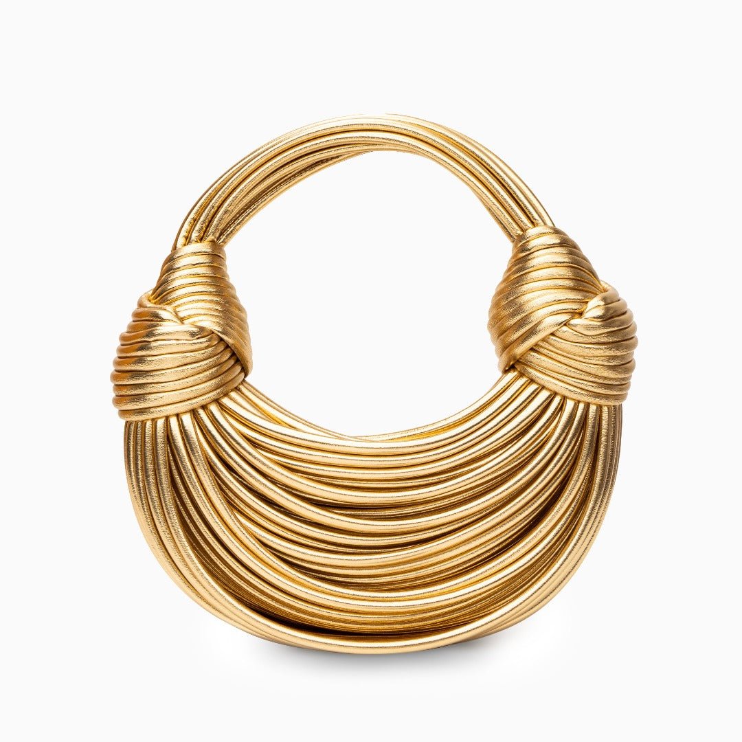 bags : Elegante Handtas Dames Goud - Stijlvolle Avondtas Mesh - Metaal in Goud van Pantino