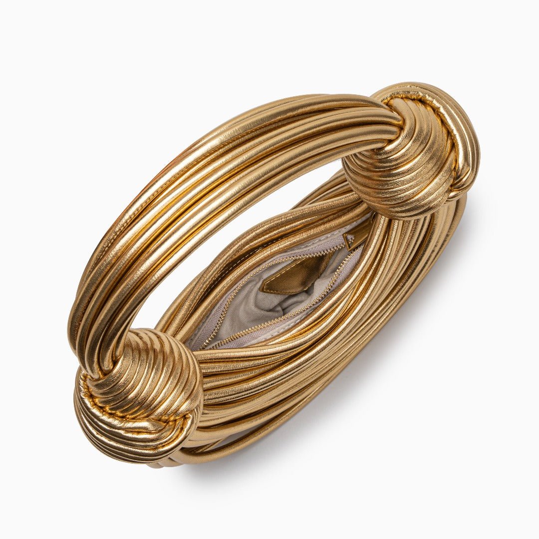 bags : Elegante Handtas Dames Goud - Stijlvolle Avondtas Mesh - Metaal in van Pantino