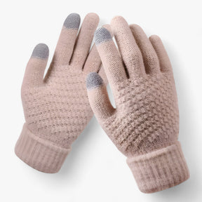 Gloves : Kunststof Handschoenen - Volledige Vinger Snit en Griprand voor de Winter - Khaki in khaki Één maat van Pantino