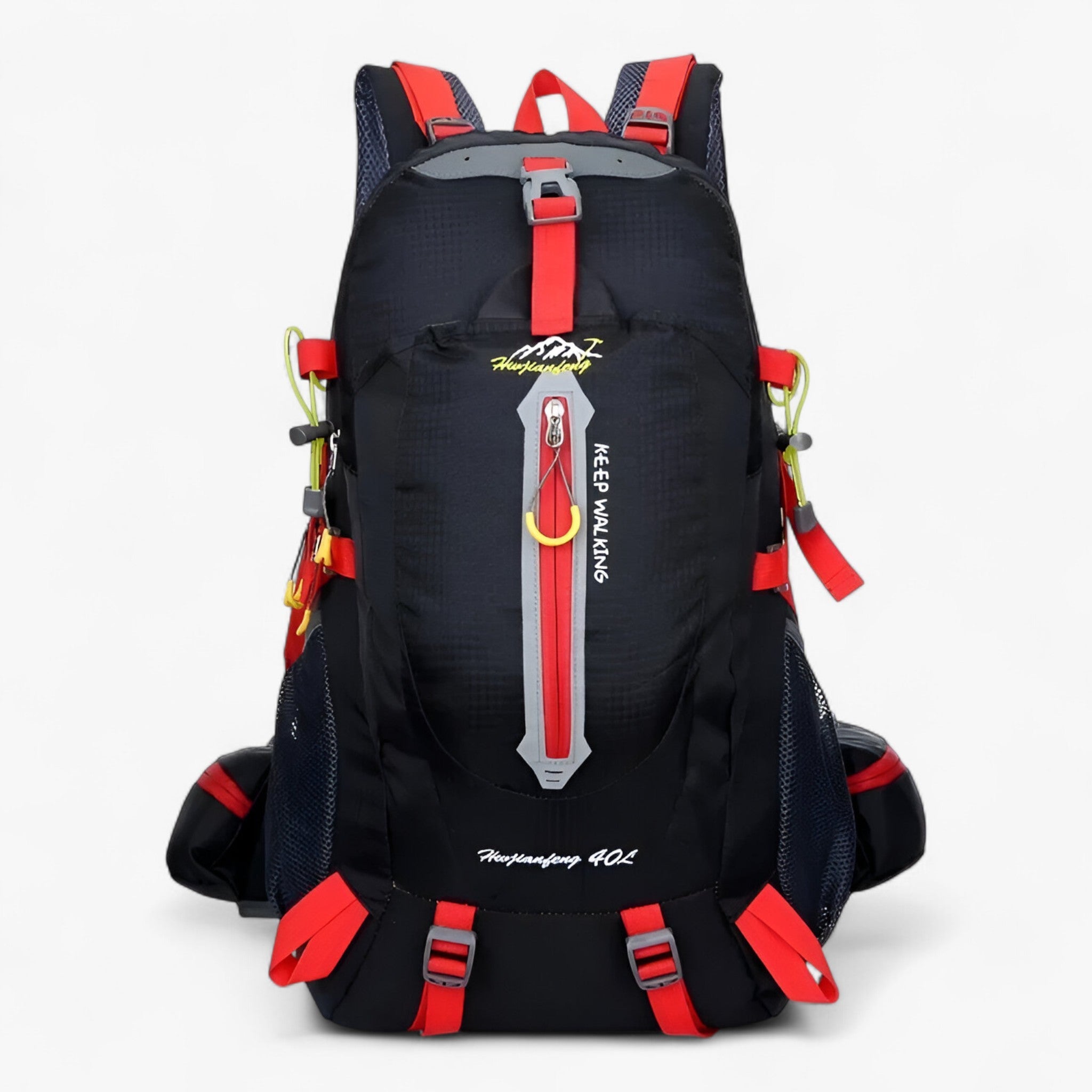 Backpack : Waterdichte Nylon Rugzak Dames 40L - Blauw in Zwart Rood van Pantino