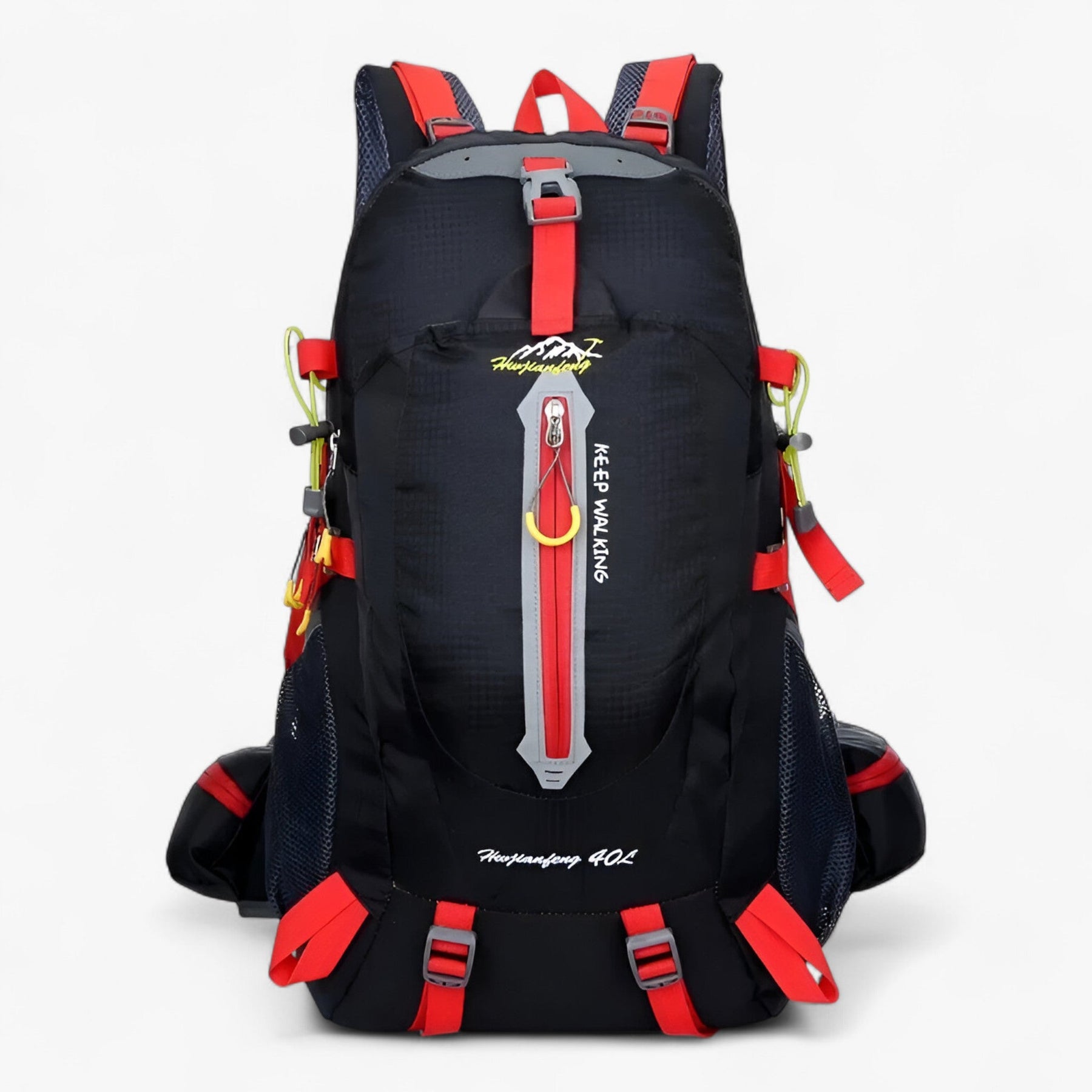 Backpack : Waterdichte Nylon Rugzak Dames 40L - Blauw in Zwart Rood van Pantino