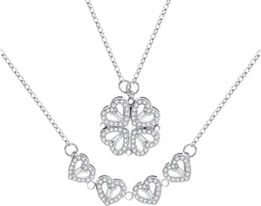 Necklace : Love & Luck - Het Perfecte Symbool dat Je op Twee Manieren Kunt Dragen - Goud in Zilver van Pantino
