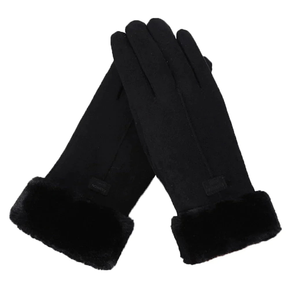 Gloves : Waterwinddichte Handschoenen Roze - Winter Outdoor Sport - Nylon in Zwart van Pantino