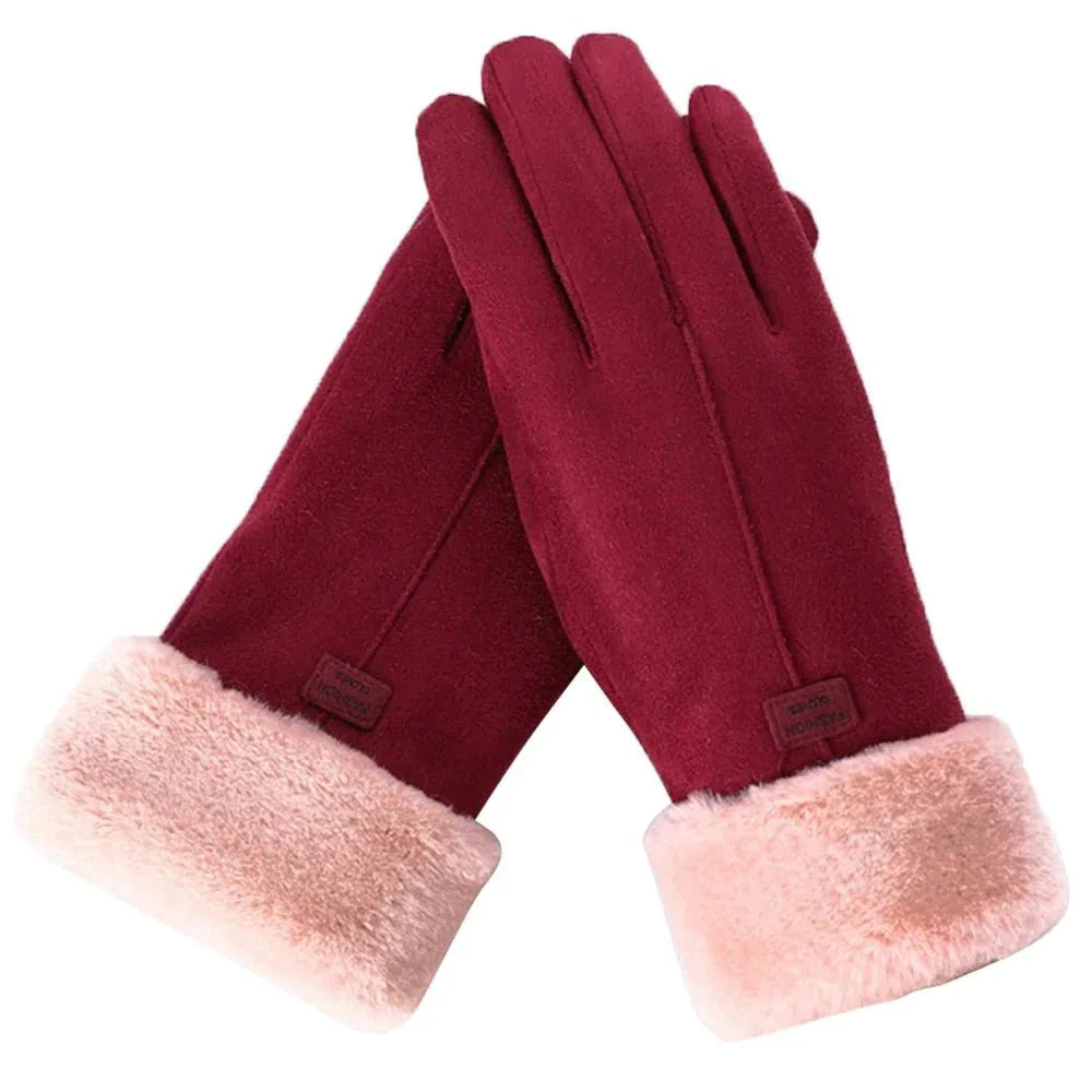 Gloves : Waterwinddichte Handschoenen Roze - Winter Outdoor Sport - Nylon in Rood van Pantino