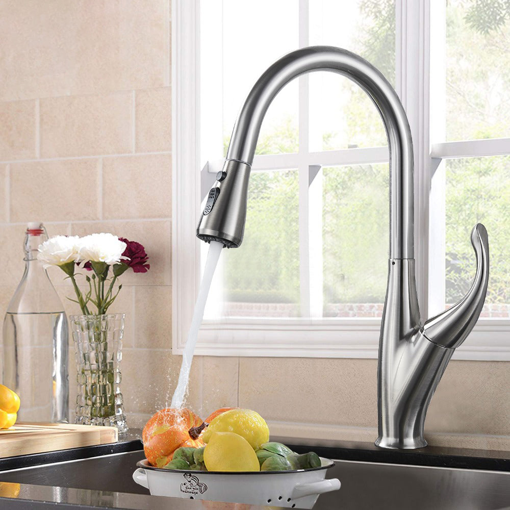 home & garden : Keukenmengkraan Zwart Geborsteld - Warm en Koud Water - RVS in van Pantino