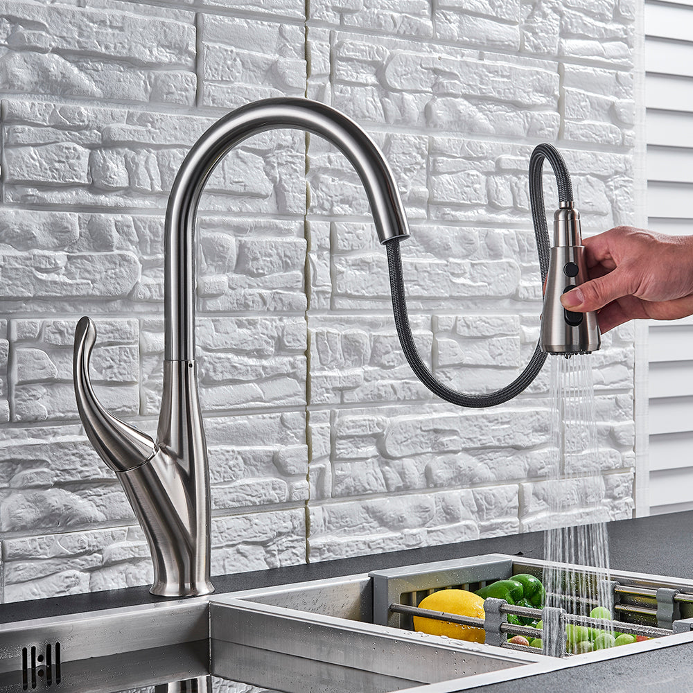 home & garden : Keukenmengkraan Zwart Geborsteld - Warm en Koud Water - RVS in van Pantino