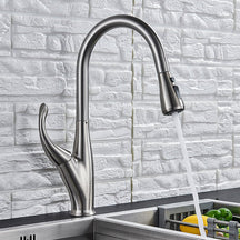home & garden : Keukenmengkraan Zwart Geborsteld - Warm en Koud Water - RVS in Geborsteld nikkel zilver van Pantino