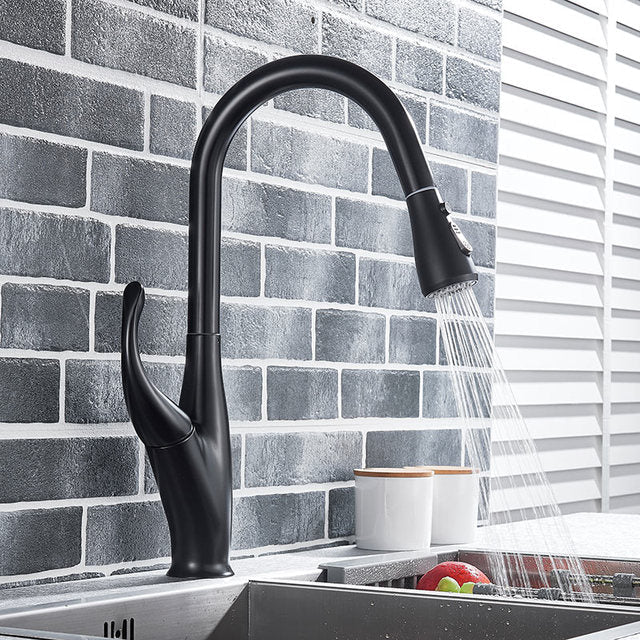 home & garden : Keukenmengkraan Zwart Geborsteld - Warm en Koud Water - RVS in Mat zwart van Pantino
