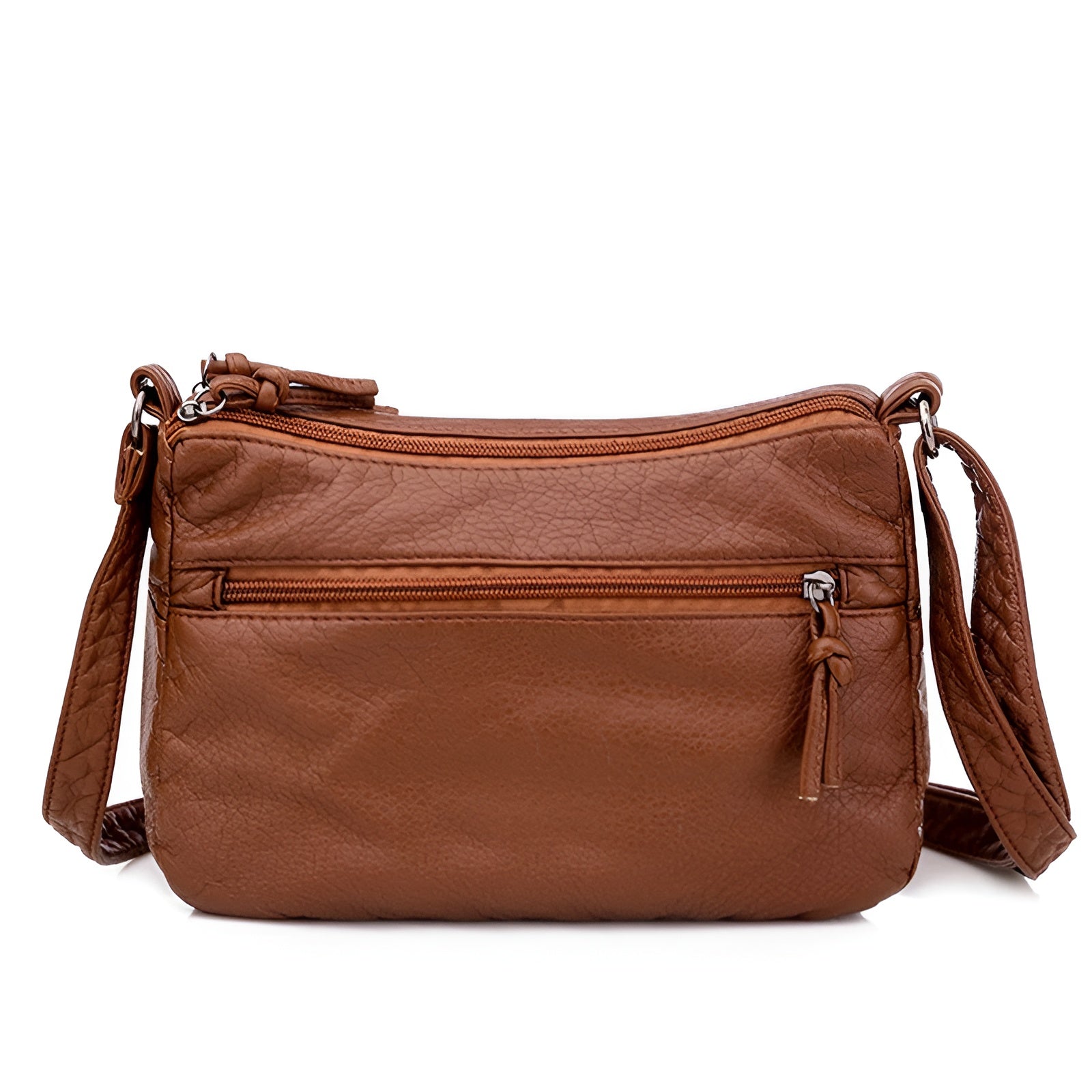 bags : Crossbody Tas Dames Bruin - Luxe Leren Draagtas Design - PU-Leer in van Pantino
