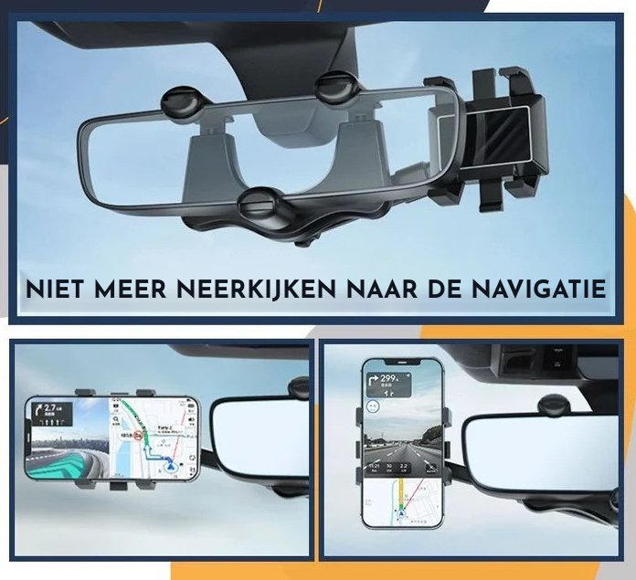 gadgets : 360° Telefoonhouder Auto Zwart Maxi - Stabiel Verstelbaar - Kunststof in van Pantino