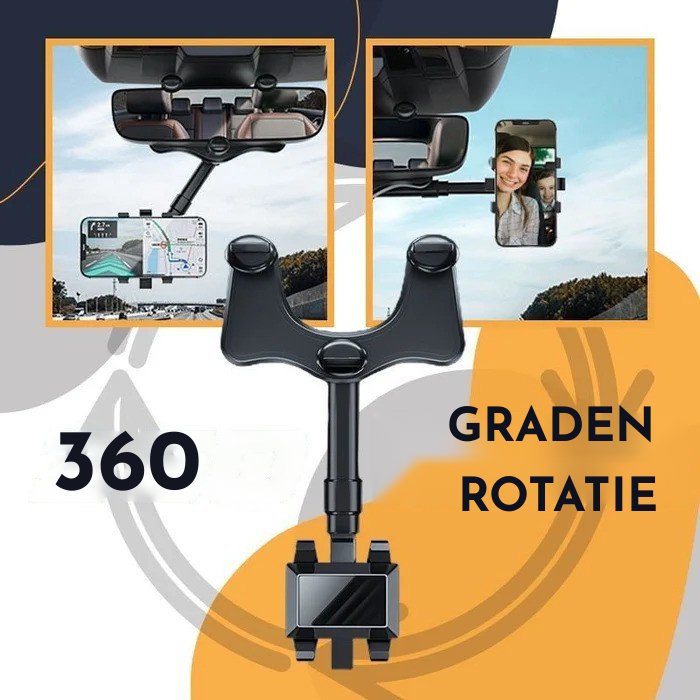 gadgets : 360° Telefoonhouder Auto Zwart Maxi - Stabiel Verstelbaar - Kunststof in van Pantino