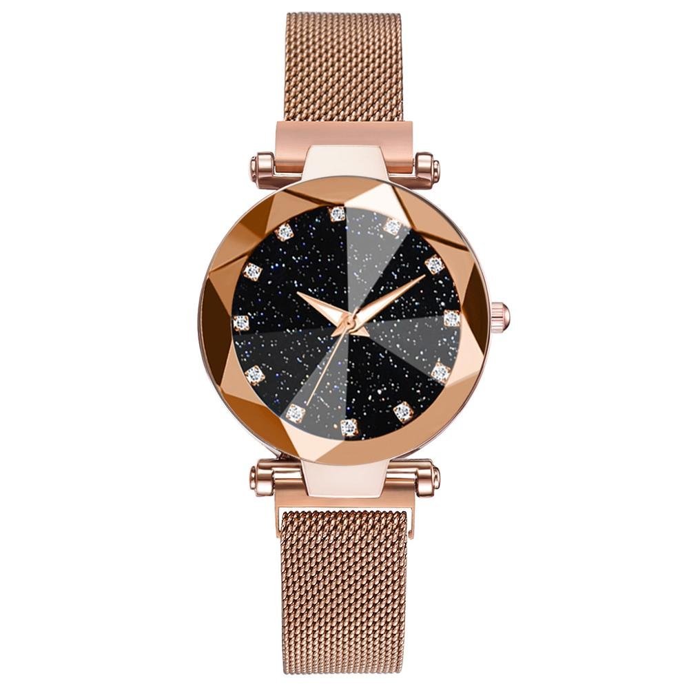 watches : Dameshorloge Goud - Kristal Sterren Galaxy Look Magnetisch - RVS in Goud van Pantino