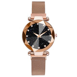 Montre femme or - Cristal étoiles look galaxie magnétique - acier inoxydable