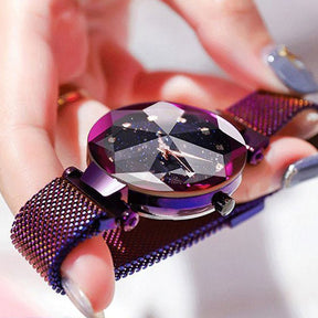 watches : Dameshorloge Goud - Kristal Sterren Galaxy Look Magnetisch - RVS in van Pantino