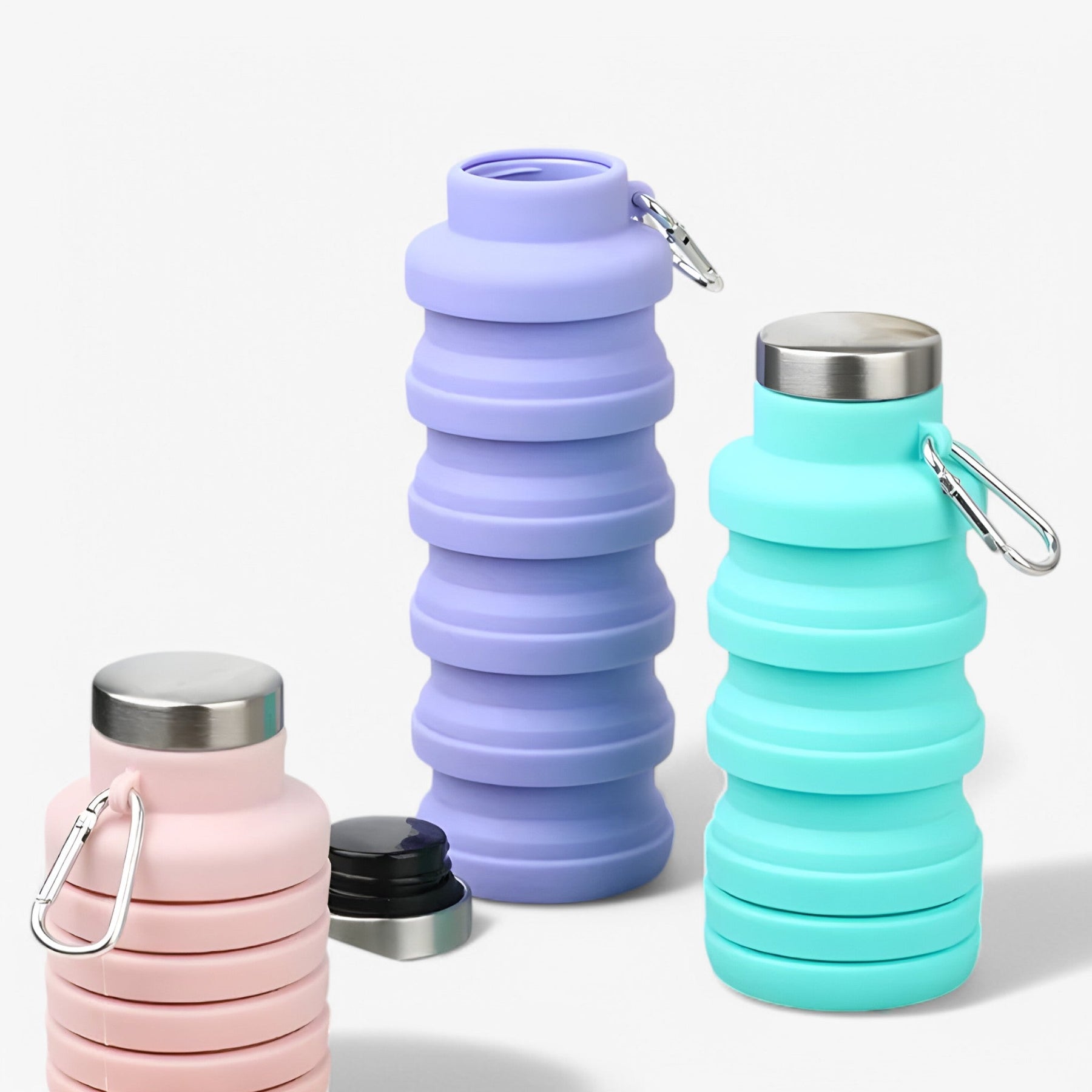 home & garden : Opvouwbare Siliconen Waterfles van 500ml - Zwart in van Pantino