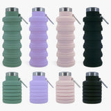 Foldable Silicone Water Bottle 500ml - Black
