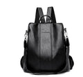 Backpack Women Black - Elegant Leather with Anti-Theft Features