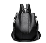 Backpack Women Black - Elegant Leather with Anti-Theft Features