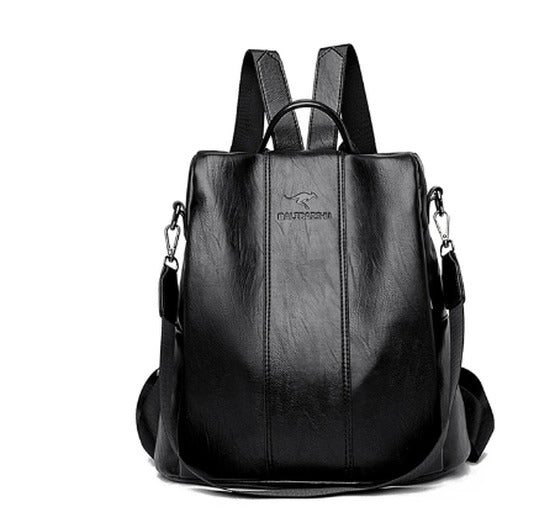 bags : Rugzak Dames Zwart - Elegante Leren voor met Anti-Diefstal Functies in van Pantino