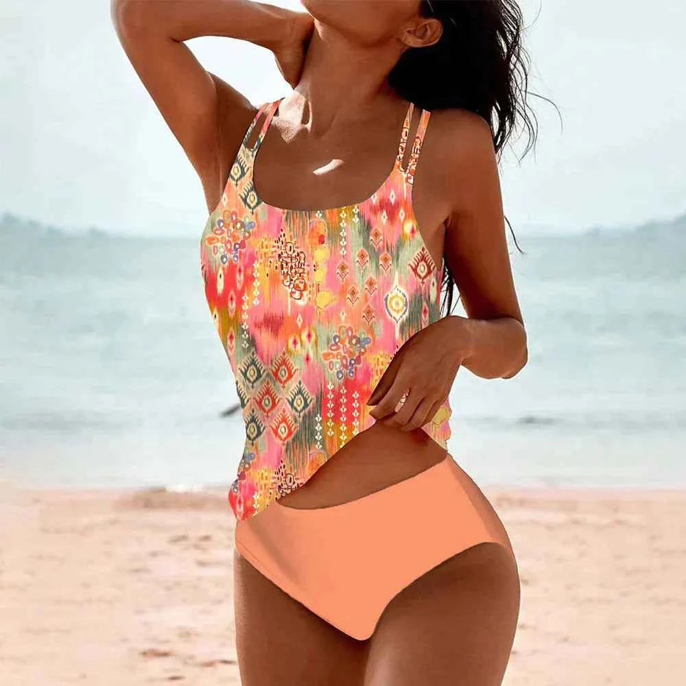 : Tankiniset Dames Hoge Taille - Comfortabel, Sneldrogend & Flatterend in Oranje van Pantinoshop
