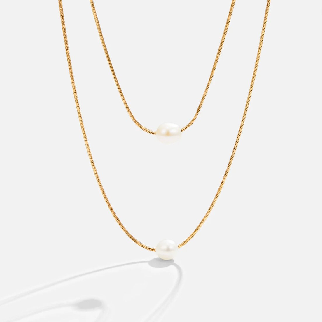 Necklace : Ketting Goud - Mira Pearl 40cm in 18K Goud van Pantino