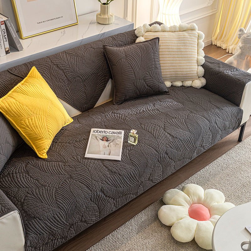 home & garden : Bankhoes Beige - Anti-Kras Slip Bescherming Sofa - Microvezel in Dark Gray van Pantino