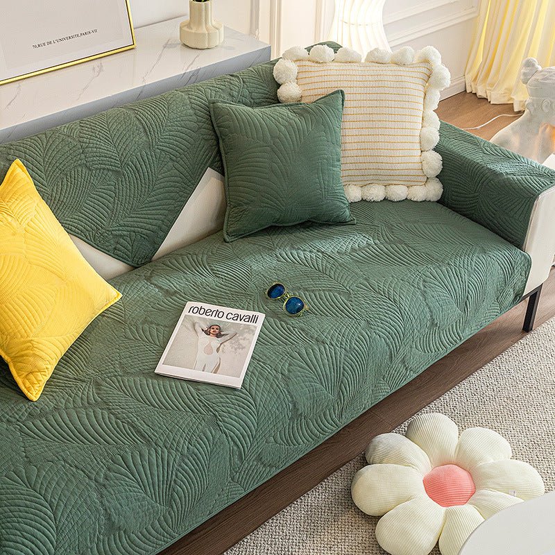 home & garden : Bankhoes Beige - Anti-Kras Slip Bescherming Sofa - Microvezel in Dark Green van Pantino