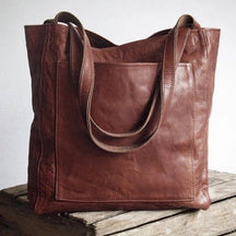 bags : Handtas Bruin - Elegante Lederen in Koffie van Pantino