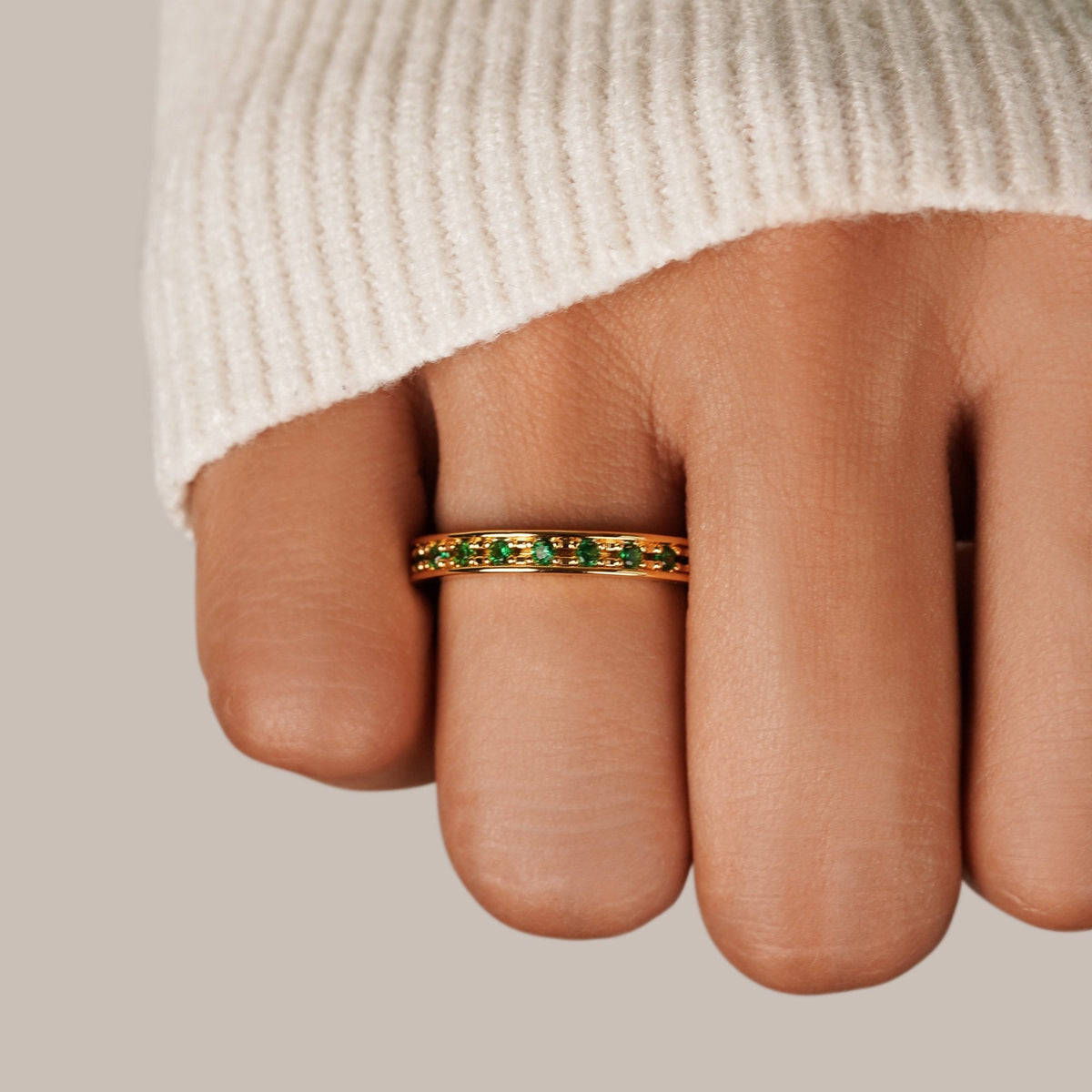 Ring : Het Leven Is Mooi - Smaragd Ring - Een Betoverende Ring voor een Stralende Uitstraling in van Pantino