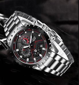 men's watch : Horloge Heren Zwart - Militair Stalen in Zwart van Pantinoshop