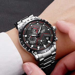 watches : Horloge Heren Zwart - Militair Stalen in van Pantino