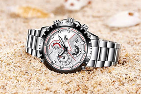 watches : Horloge Heren Zwart - Militair Stalen in van Pantino