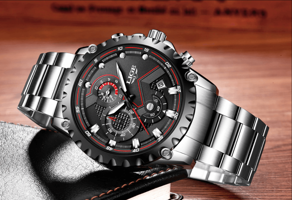 watches : Horloge Heren Zwart - Militair Stalen in van Pantino